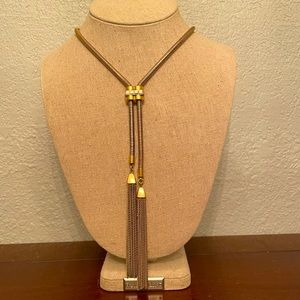 Golden Mesh Stella & Dot Tassel Necklace